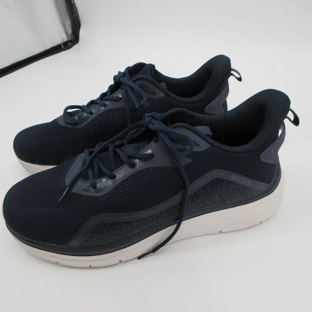 FitVille StrideCore Men 15EW Navy Blue Mesh Athletic Running Walking Shoes
